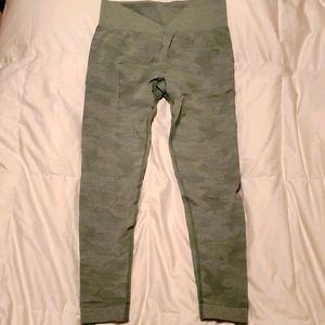 Gymshark Sage Green Camo Seamless Leggings